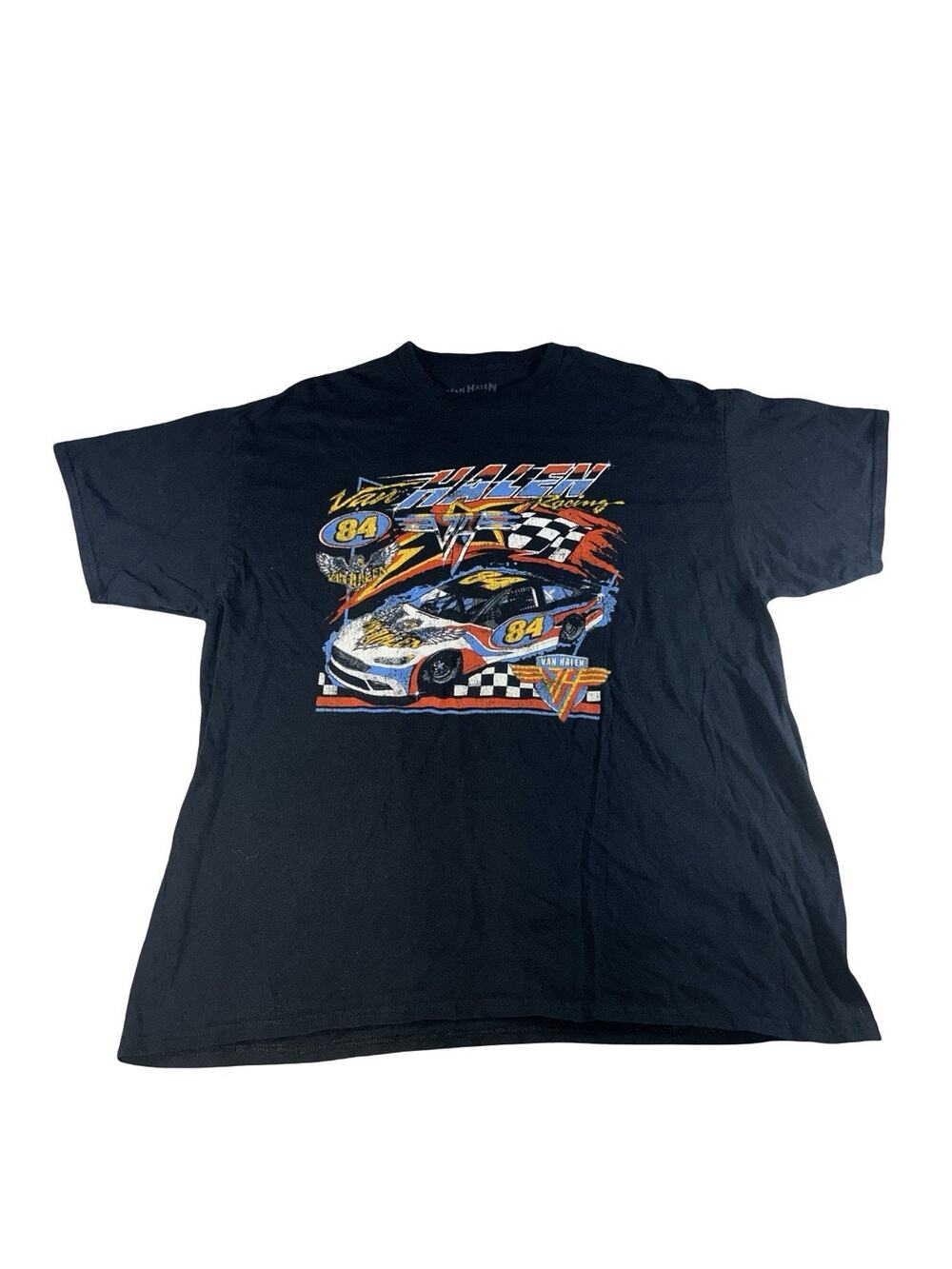 Van Halen Racing 84 Men’s 2XL Black Graphic T-Shirt NASCAR Style Cracking